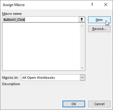 The Assign Macro window.