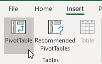 Create a Pivot Table by selecting your data and clicking on the PivotTable button on the Insert tab of the Ribbon.
