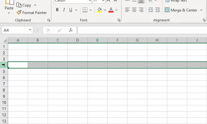 Selecting the entire row in one click.