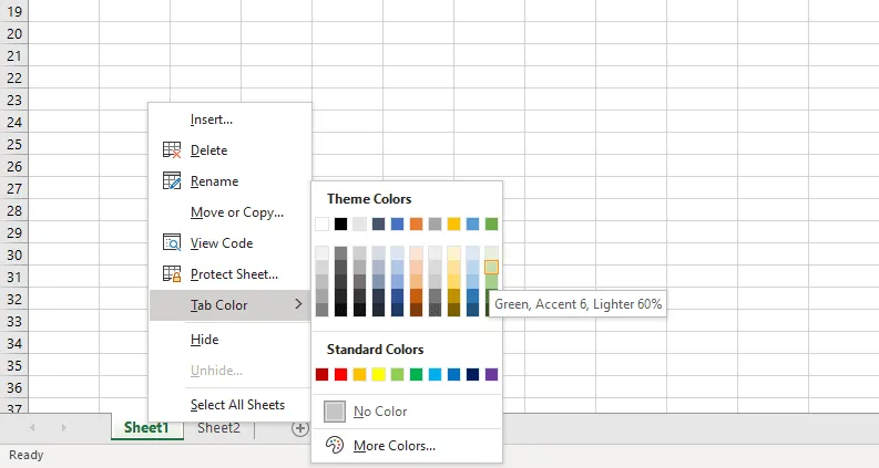 Changing the tab's color.