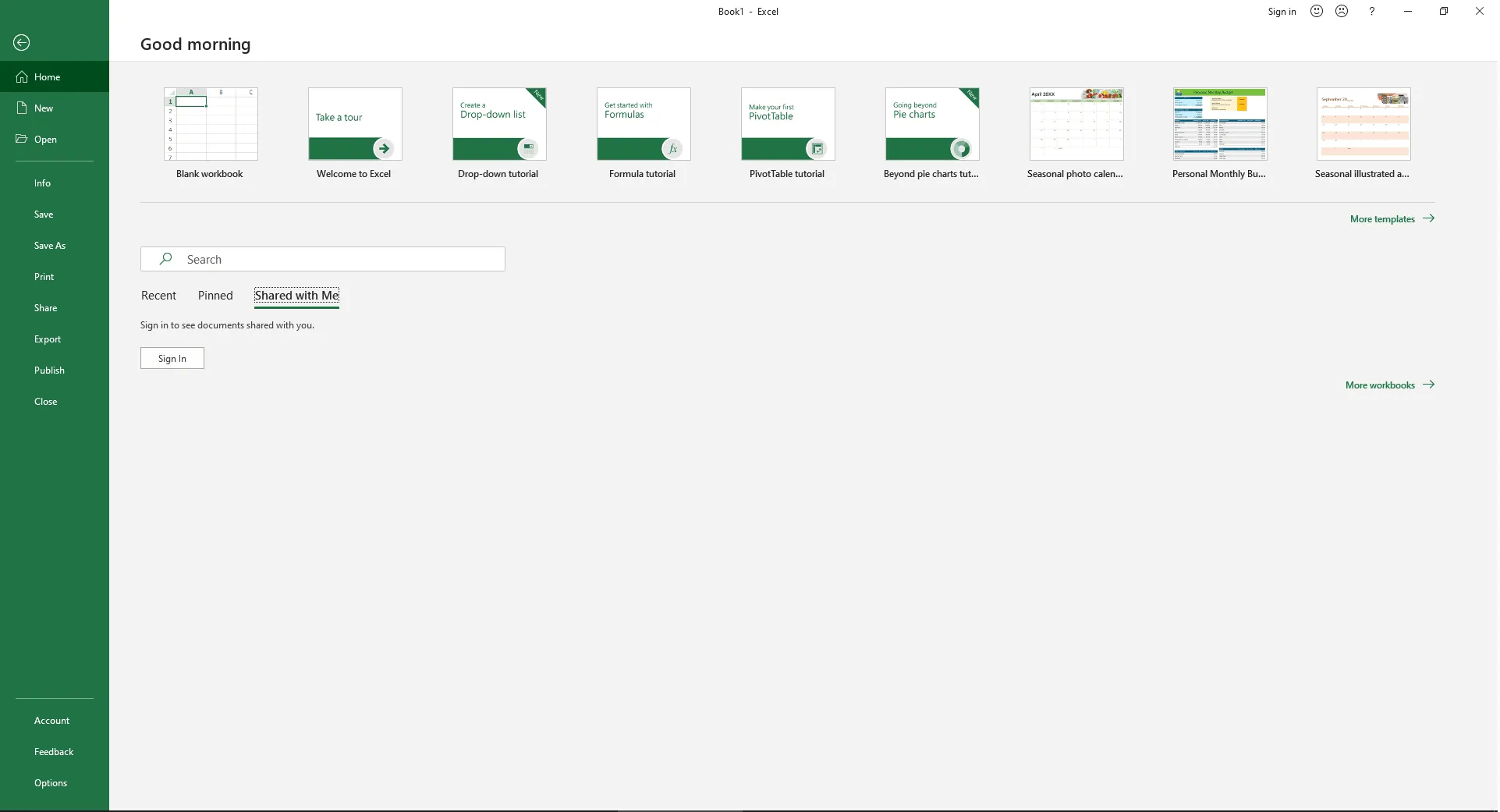 The File tab in Excel 365. May look slightly different in other Excel versions.